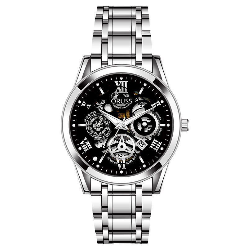 Men's Swiss genuine fully automatic mechanical quartz watch student business high-end luminous waterproof steel belt
